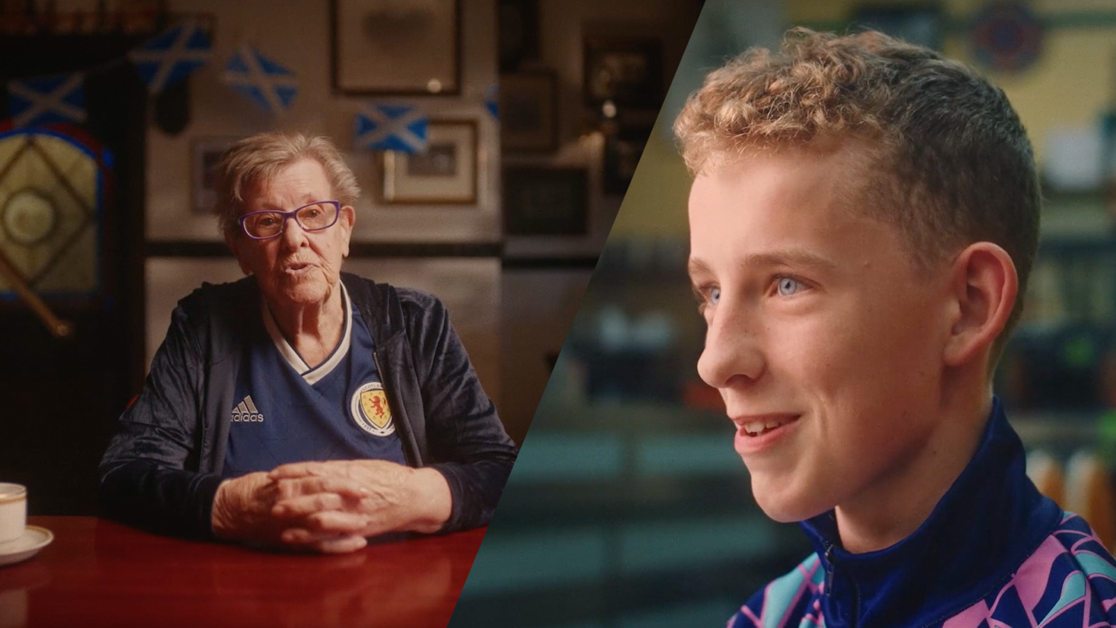 TWO GENERATIONS OF SCOTTISH FOOTBALL FANS, ON THE NATION’S BIGGEST NIGHT.